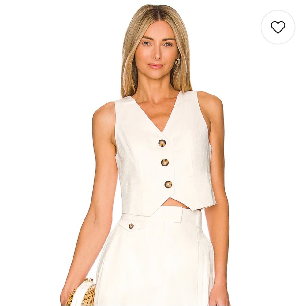 SHONA JOY PRISCILLA VEST IN RICE, SZ MEDIUM